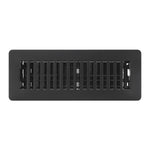 Manor House Textured Black, Low Profile Slotted Design Floor Registers, 4-pack