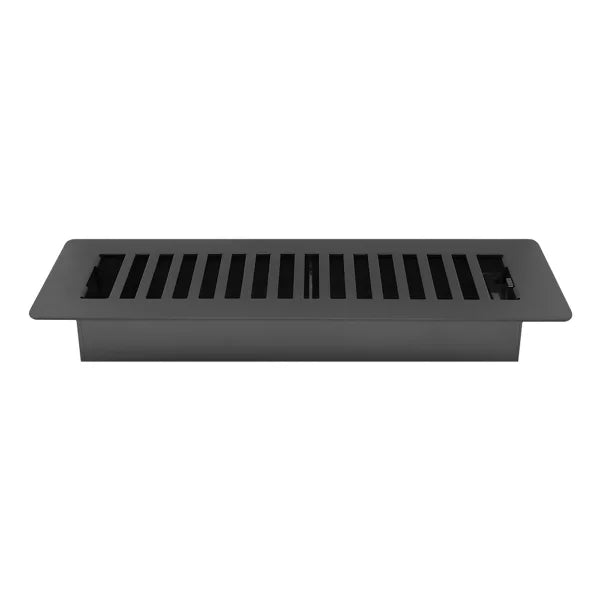 Manor House Textured Black, Low Profile Slotted Design Floor Registers, 4-pack