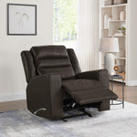 Monterrey Hills Top-grain Leather Glider Recliner with Arc Handle