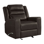 Monterrey Hills Top-grain Leather Glider Recliner with Arc Handle
