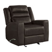 Monterrey Hills Top-grain Leather Glider Recliner with Arc Handle