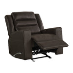 Monterrey Hills Top-grain Leather Glider Recliner with Arc Handle