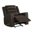 Monterrey Hills Top-grain Leather Glider Recliner with Arc Handle