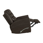 Monterrey Hills Top-grain Leather Glider Recliner with Arc Handle
