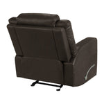 Monterrey Hills Top-grain Leather Glider Recliner with Arc Handle