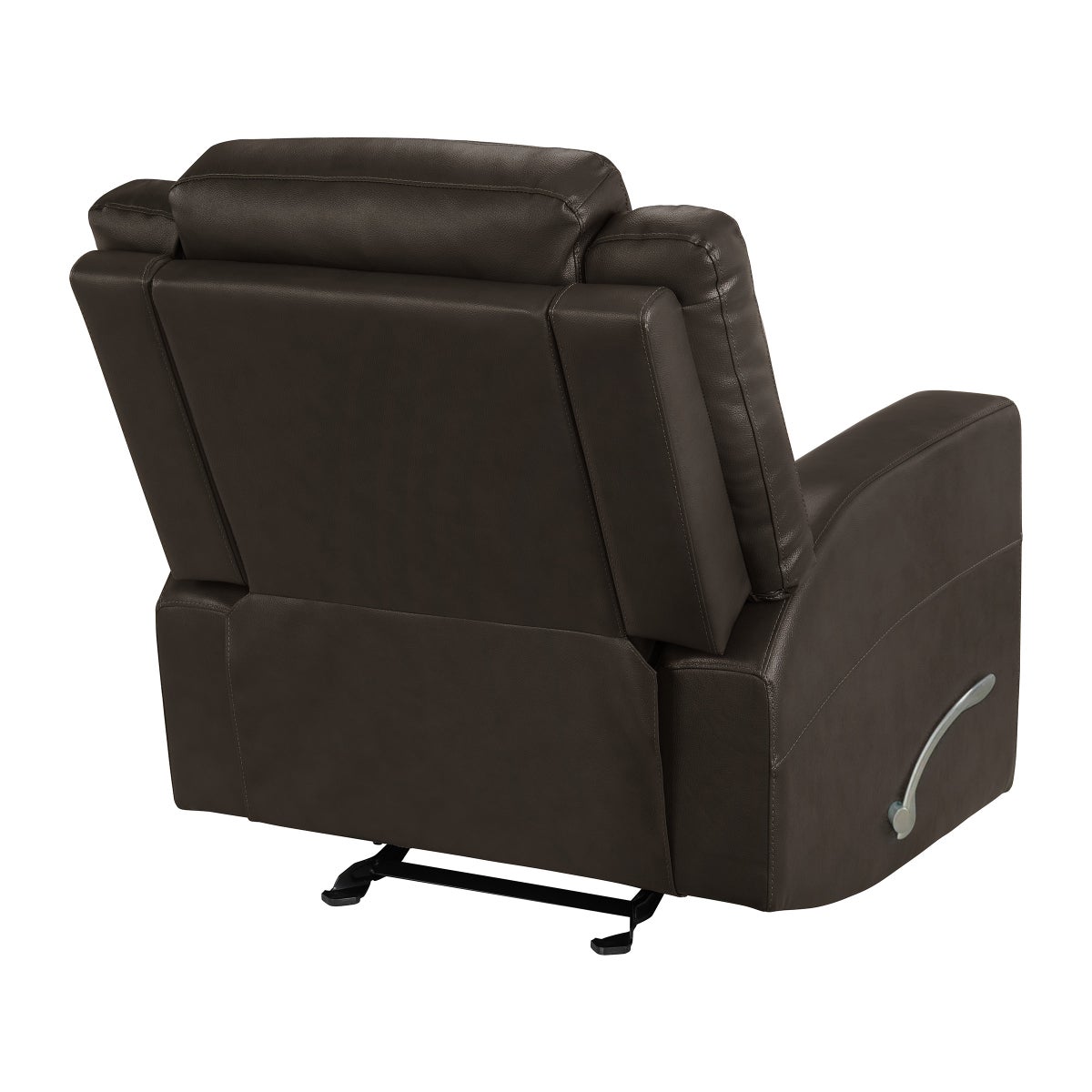 Monterrey Hills Top-grain Leather Glider Recliner with Arc Handle