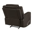 Monterrey Hills Top-grain Leather Glider Recliner with Arc Handle