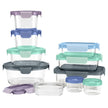 Ello Colour Lock Mixed Glass Meal Prep Food Storage Set, 20-piece