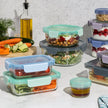 Ello Colour Lock Mixed Glass Meal Prep Food Storage Set, 20-piece