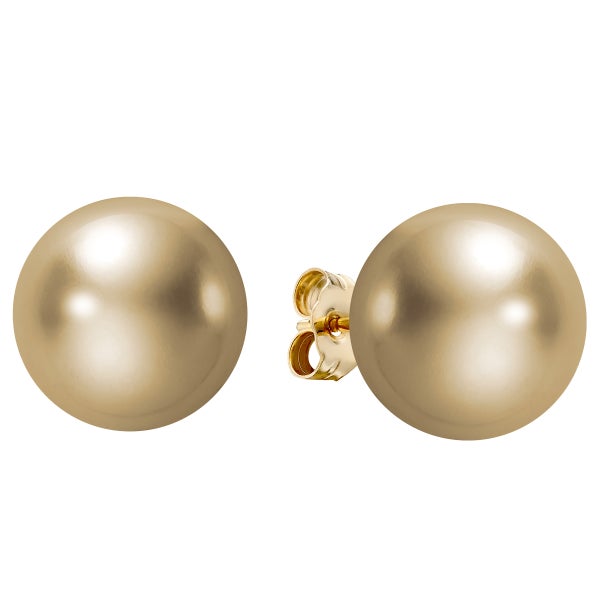 11 – 11.5 mm Golden Cultured South Sea Pearl Earrings