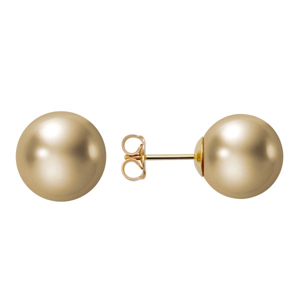11 – 11.5 mm Golden Cultured South Sea Pearl Earrings
