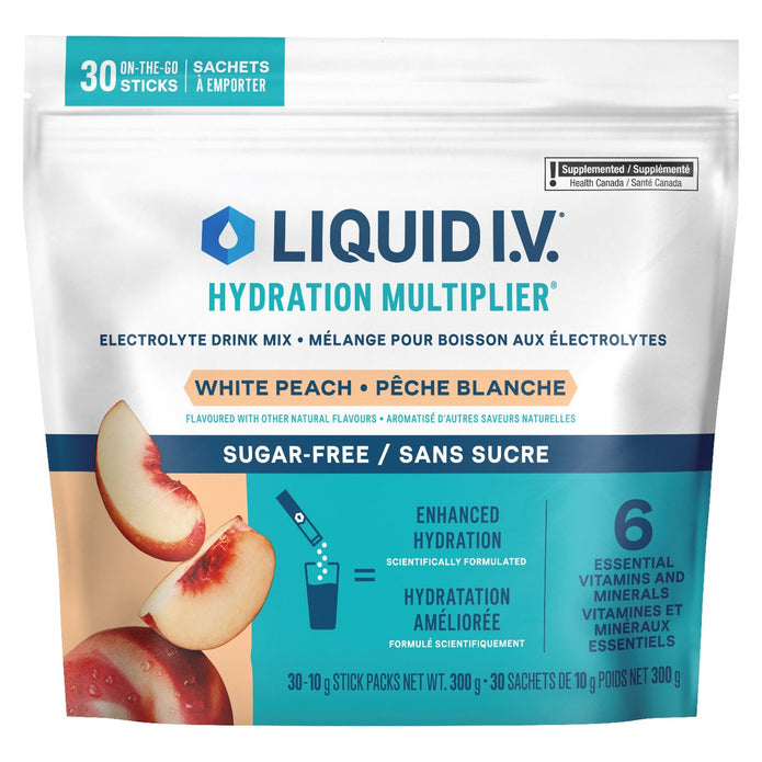 Liquid I. V. Sugar Free White Peach, 30 x 10g