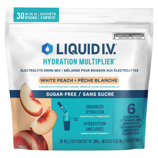 Liquid I. V. Sugar Free White Peach, 30 x 10g