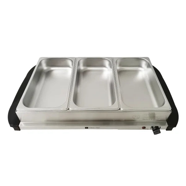 Culinary Chef Stainless Steel Triple Buffet Server and Food Warmer