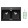Blanco Vision 31.5 in. Double Bowl Dual Mount SILGRANIT Kitchen Sink