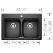 Blanco Vision 31.5 in. Double Bowl Dual Mount SILGRANIT Kitchen Sink