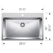 Blanco Quatrus R15 31.5 in. Dual Mount Stainless Steel Kitchen Sink