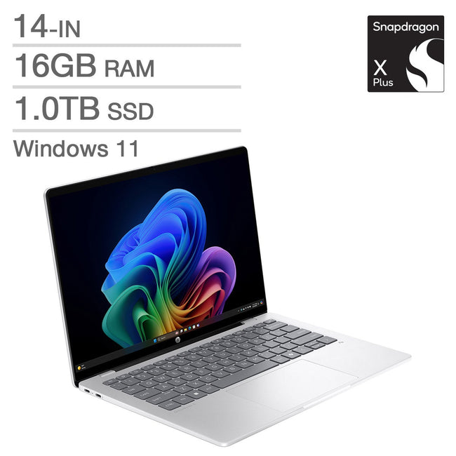 HP OmniBook 5 OLED 14-in. Laptop Copilot+, Snapdragon X Plus X1P-42-100, 16 GB RAM, 1TB SSD, Qualcomm Adreno GPU