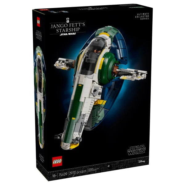LEGO Star Wars Jango Fett’s Firespray-Class Starship 75409 with bonus LEGO Star Wars: The Clone Wars Ahsoka's Jedi Interceptor Spaceship 75401
