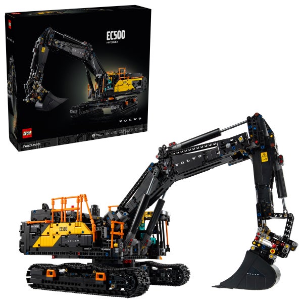 LEGO Technic Volvo EC500 Hybrid Excavator 42215 with bonus LEGO City Yellow Mobile Construction Crane Toy Set 60409