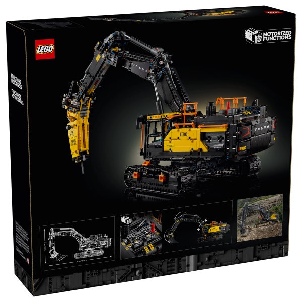 LEGO Technic Volvo EC500 Hybrid Excavator 42215 with bonus LEGO City Yellow Mobile Construction Crane Toy Set 60409