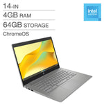 HP 14-in. Chromebook, Intel Celeron N4500 - 4GB RAM, 64GB Storage
