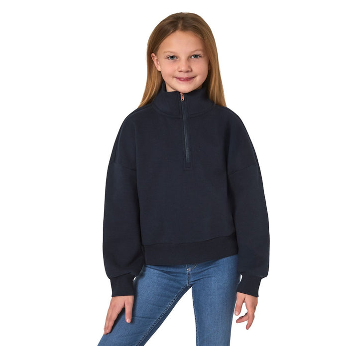 Mondetta Kids Fleece Quarter Zip Top - Navy
