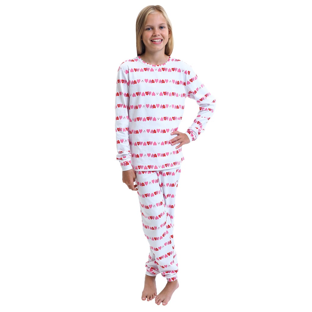 Kids Valentines Day Pajama Set, 2-piece - Pink