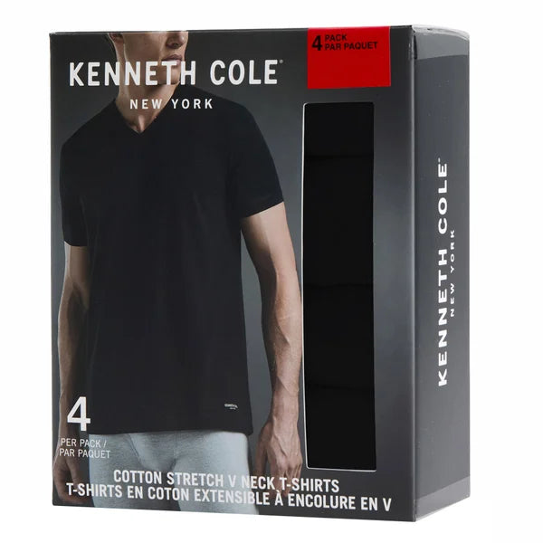 Kenneth Cole Men's V-Neck T-Shirt 4-pack