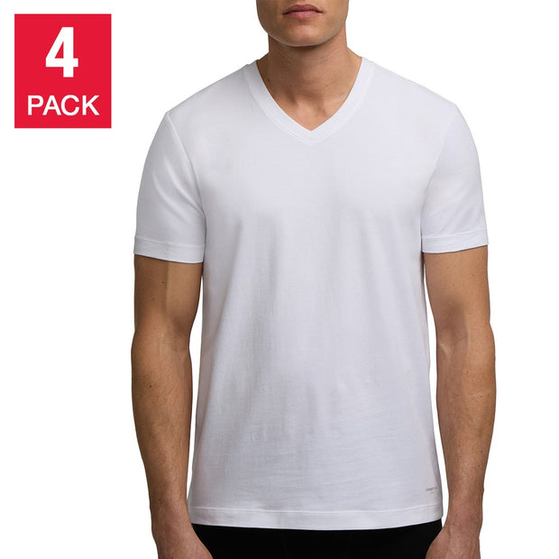 Kenneth Cole Men's V-Neck T-Shirt 4-pack - White
