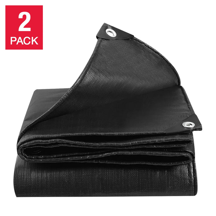 Stinson Extra Heavy-Duty Black Tarp, 2-pack