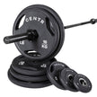 Centr 300 lb. Rubber Olympic Weight Set with 7’ Olympic bar and 3 Months Centr App