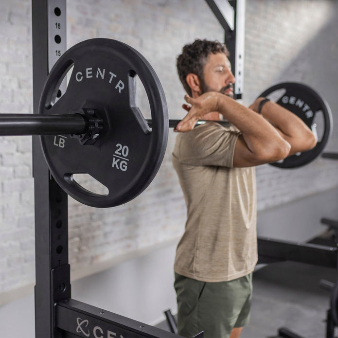 Centr 300 lb. Rubber Olympic Weight Set with 7’ Olympic bar and 3 Months Centr App