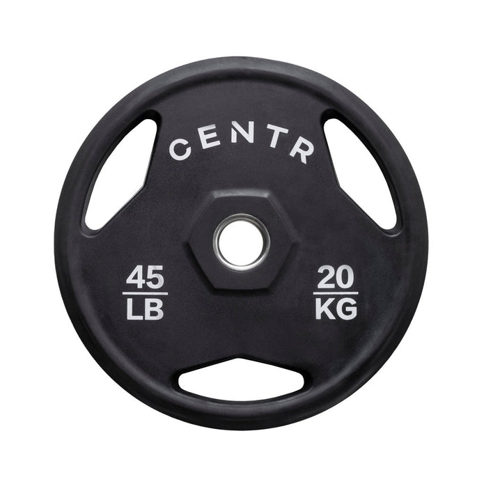 Centr 300 lb. Rubber Olympic Weight Set with 7’ Olympic bar and 3 Months Centr App