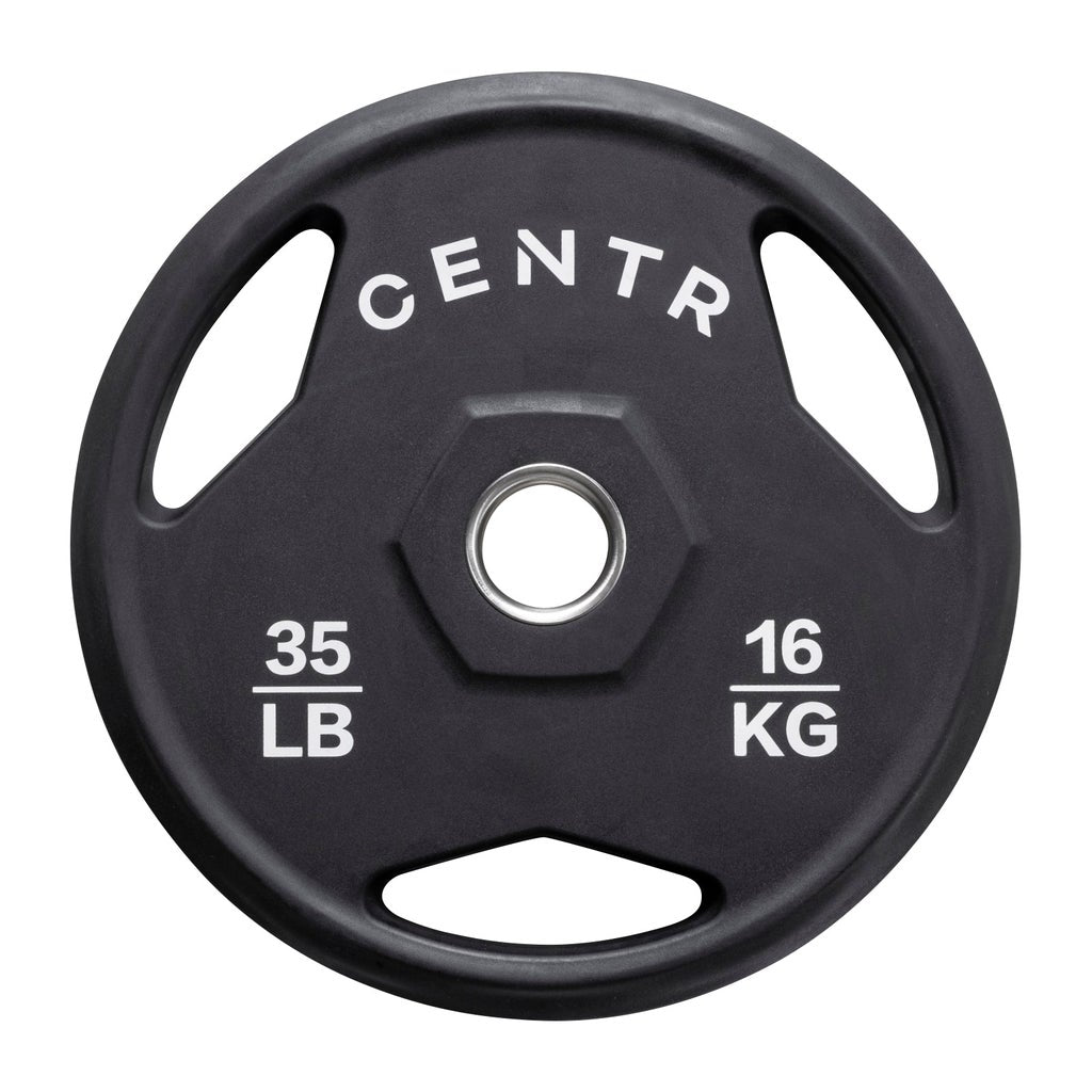 Centr 300 lb. Rubber Olympic Weight Set with 7’ Olympic bar and 3 Months Centr App