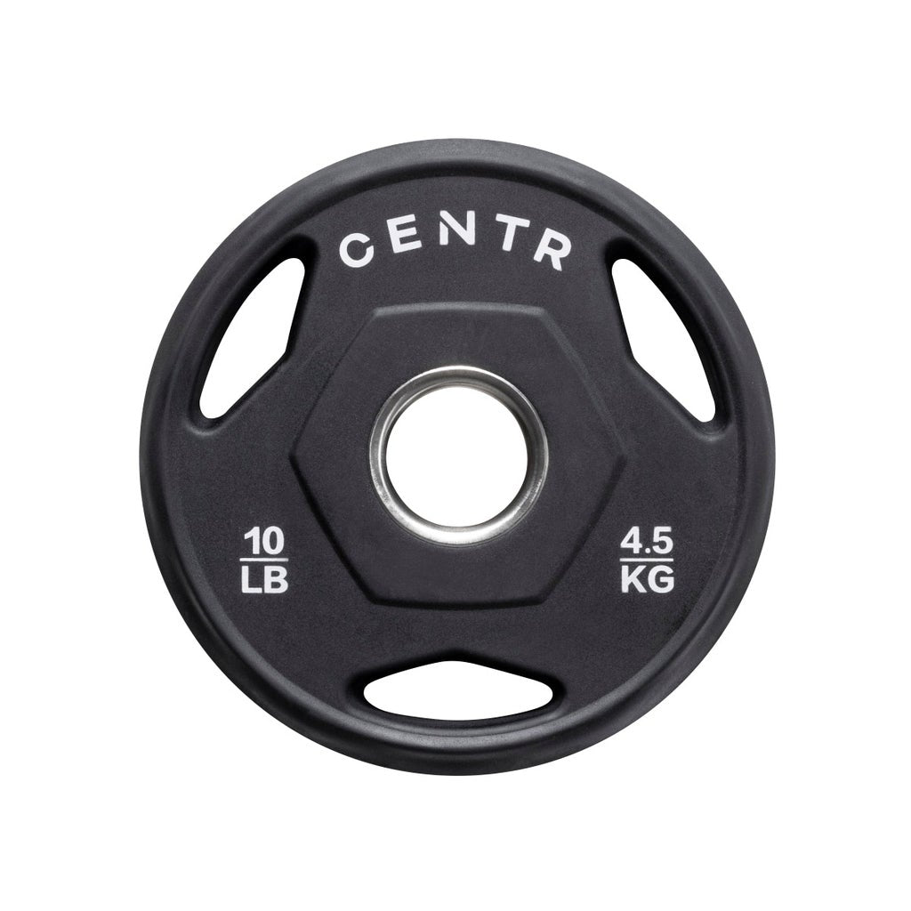 Centr 300 lb. Rubber Olympic Weight Set with 7’ Olympic bar and 3 Months Centr App