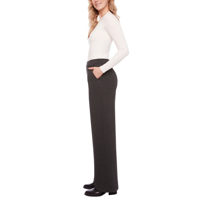 S.C. & CO. Women’s Stretch Knit Jacquard Pull-on Wide Leg Pant with Tummy Control