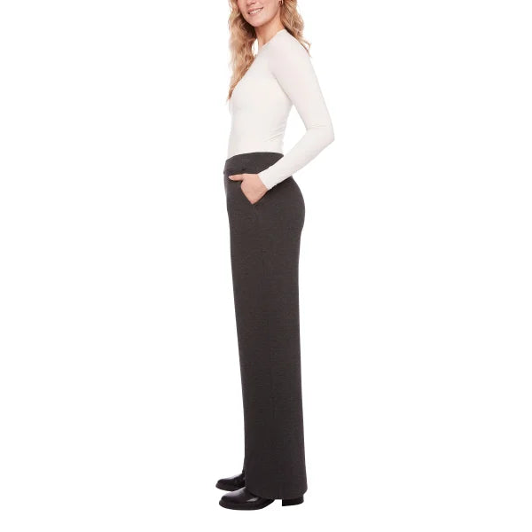 S.C. & CO. Women’s Stretch Knit Jacquard Pull-on Wide Leg Pant with Tummy Control