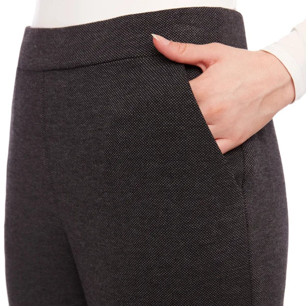 S.C. & CO. Women’s Stretch Knit Jacquard Pull-on Wide Leg Pant with Tummy Control