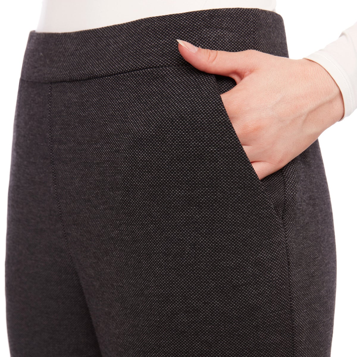 S.C. & CO. Women’s Stretch Knit Jacquard Pull-on Wide Leg Pant with Tummy Control