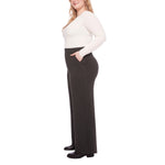 S.C. & CO. Women’s Stretch Knit Jacquard Pull-on Wide Leg Pant with Tummy Control