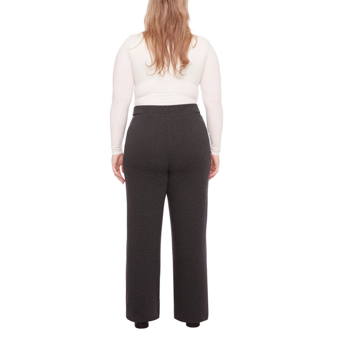 S.C. & CO. Women’s Stretch Knit Jacquard Pull-on Wide Leg Pant with Tummy Control