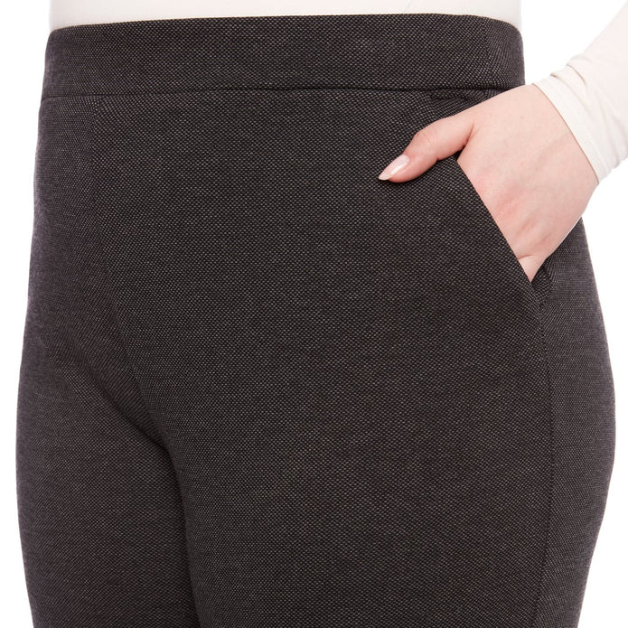 S.C. & CO. Women’s Stretch Knit Jacquard Pull-on Wide Leg Pant with Tummy Control