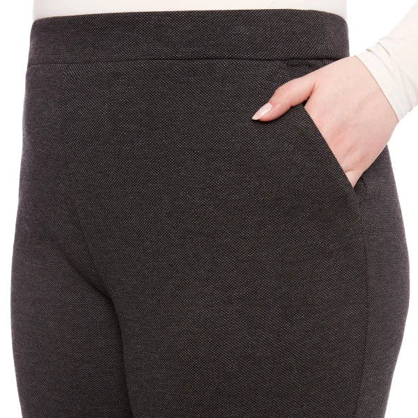 S.C. & CO. Women’s Stretch Knit Jacquard Pull-on Wide Leg Pant with Tummy Control