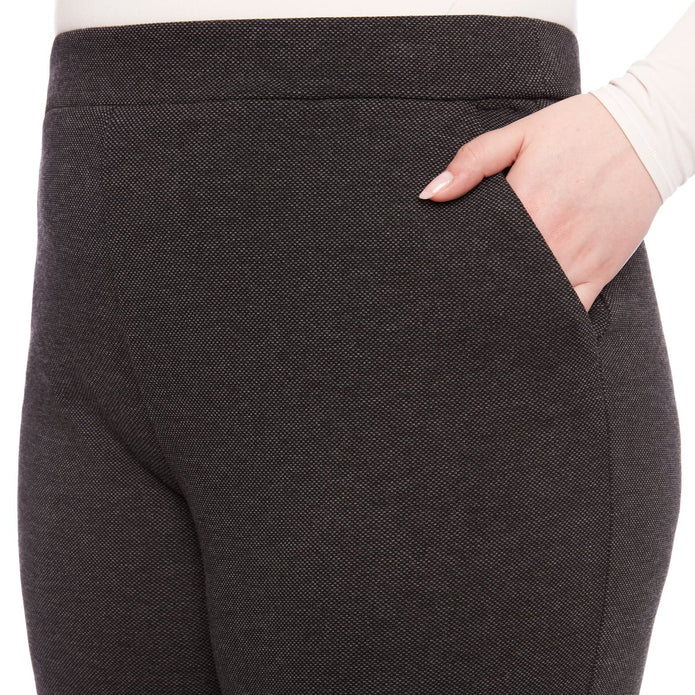 S.C. & CO. Women’s Stretch Knit Jacquard Pull-on Wide Leg Pant with Tummy Control