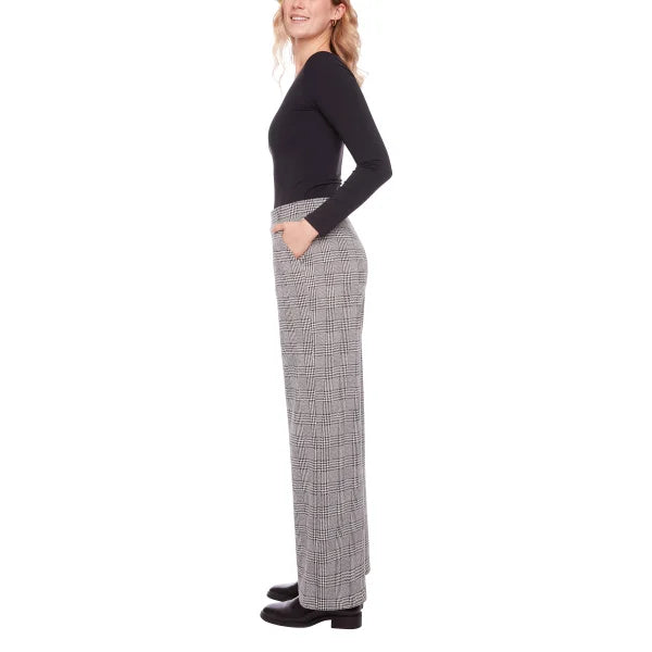 S.C. & CO. Women’s Stretch Knit Jacquard Pull-on Wide Leg Pant with Tummy Control