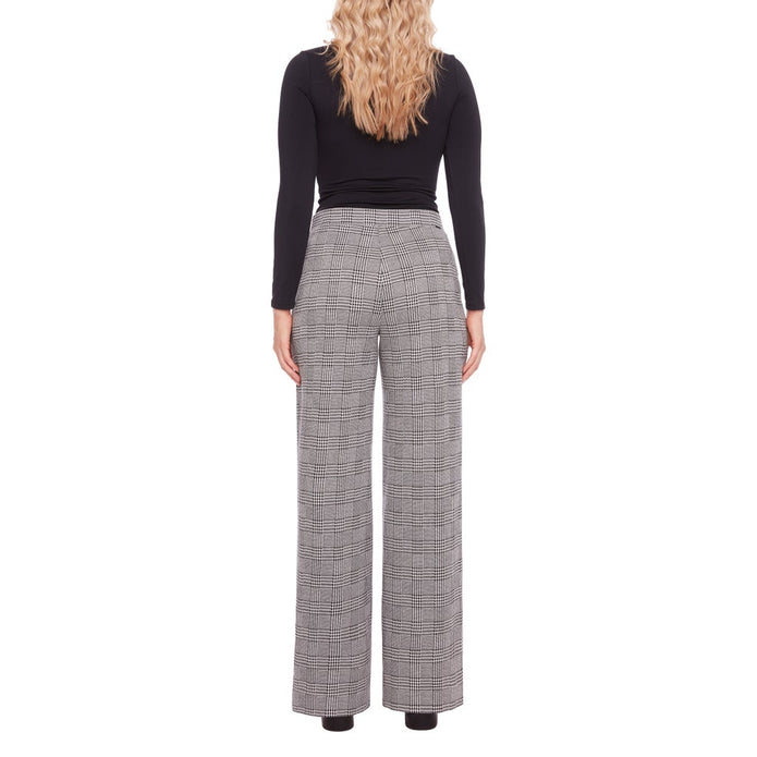 S.C. & CO. Women’s Stretch Knit Jacquard Pull-on Wide Leg Pant with Tummy Control