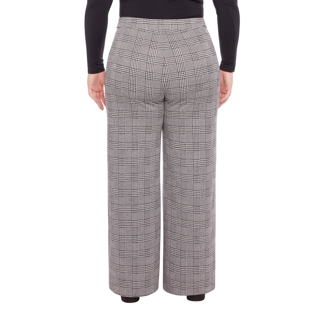 S.C. & CO. Women’s Stretch Knit Jacquard Pull-on Wide Leg Pant with Tummy Control
