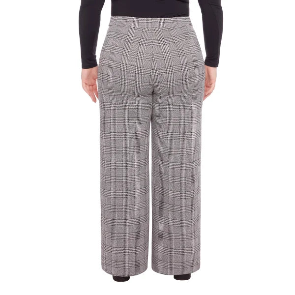 S.C. & CO. Women’s Stretch Knit Jacquard Pull-on Wide Leg Pant with Tummy Control
