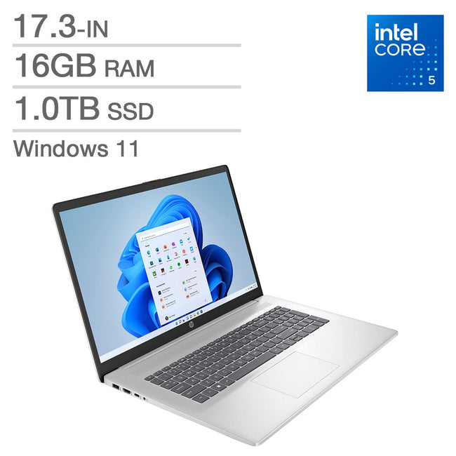 HP 17.3 in Touchscreen Laptop, Intel Core 5 120U – 16GB RAM, 1 TB SSD
